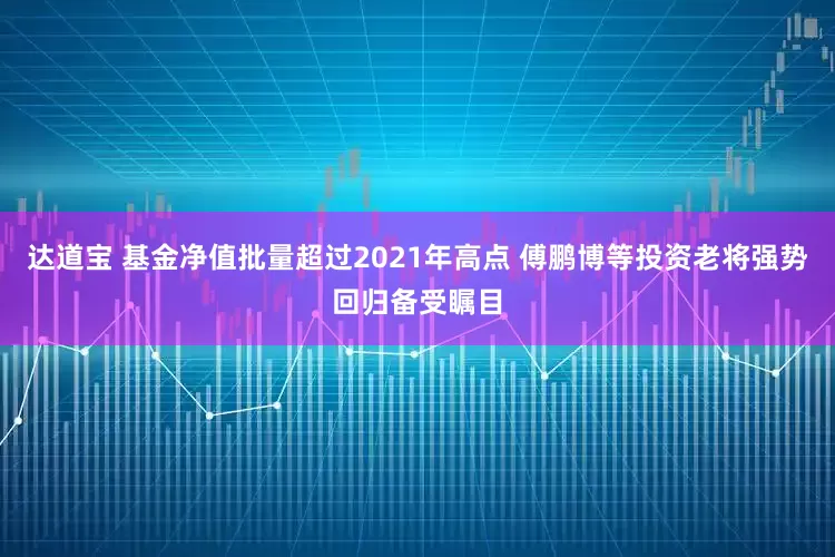 达道宝 基金净值批量超过2021年高点 傅鹏博等投资老将强势回归备受瞩目
